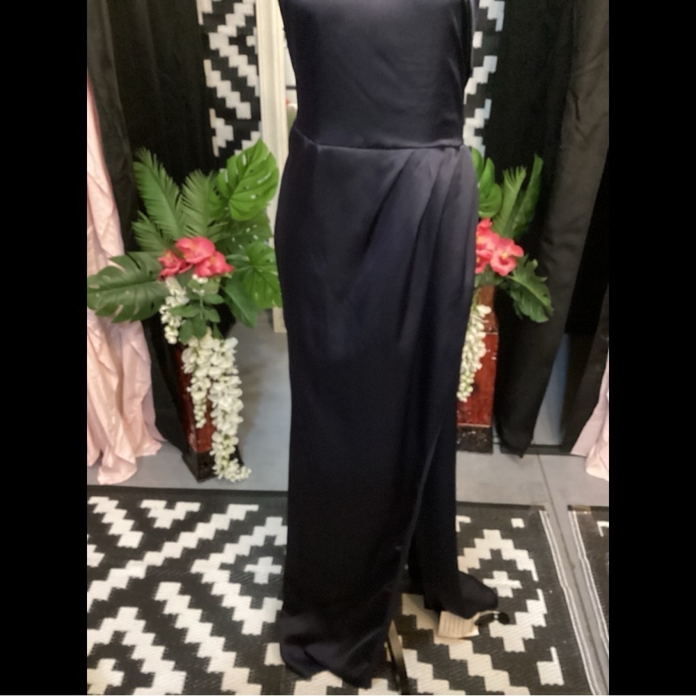 Chic One-Shoulder Navy Dress Plus Size 3X - Picture 6 of 9